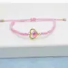 Pulseira de Flor Seca de Flor Real de Flor de Cerejeira em Forma de Coração Tecida à Mão Nova Moda Transfronteiriça Versátil Pequena Fresca