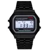 Reloj Electrónico Deportivo para Niños F91w Ultrafino Mark No Mark Multifuncional Luminoso con Alarma Reloj con Correa de Acero