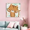 Série animal de ponto cruz transfronteiriça novo amor cérebros pequeno tigre auto-bordado materiais de bordado fabricantes de quarto atacado