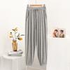 Calça Corselete Feminina Harlan Modal Cintura Alta Franzido Tamanho Grande Emagrecedora Solta Casual Calça de Ar Condicionado Calça Ice Anti-mosquito