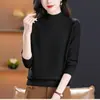 Suéter de Invierno para Mujer, Jersey con Cuello Semi Alto, Camiseta Base de Punto Holgado para Señoras de Mediana Edad y Madres, Engrosado, Moderno y Versátil