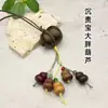 Pingente de Cabacinha Multi-Tesouro de Sândalo Verde e Ébano Negro, Ornamento de Fortuna e Prosperidade, Corrente de Bolsa, Chaveiro, Corrente de Celular, Presente e Cabacinha Colecionável