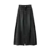 Jeans Casuales de Cintura Alta de Pierna Ancha para Mujer, Talla 26, Negro Otoño, Corte Holgado, Pantalones Rectos Versátiles Adelgazantes, Estilo Vintage