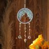 Atrapasueños Árbol de la Vida Lujo Ligero Piedra de Cristal Artesanía Tejida a Mano Campanas de Viento Estilo Nórdico Ins Decoración de Habitación