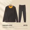 Ropa interior térmica de terciopelo dorado, ropa de otoño, pantalones largos, ropa de abrigo para mujer, ropa interior de otoño sin costuras gruesa con forro polar para hombre