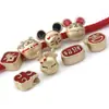Pulsera de Joyería con Accesorios de Cuerda Roja de Ciervo Color Oro Mate Maofu Mouse Conservación del Color Aceite Goteando Rojo Chino