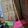 Vassoura de plástico com cerdas para abrir roscas, vassoura para limpeza de canteiro de obras no quintal, vassoura para varrer água no banheiro, fabricante, ampliada e espessa, cinco fileiras de cerdas