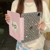 Design fofo de macaco com bolinhas para capa de tablet Apple iPad Pro Y-fold mini com porta-caneta air 13 polegadas