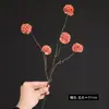 Buquê de Crisântemos Bola de Dente-de-Leão Artificial Sem Folhas de Cor de Outono em Haste Única para Decoração de Casa, Decoração de Modelo de Quarto, Adereços para Fotografia de Casamento, Flores Artificiais