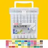 Marcadores de Ponta Dupla Marca Rui 60 Cores para Alunos do Ensino Fundamental Canetas de Desenho à Base de Óleo Arte Anime Pintura à Mão Grafite Canetas Coloridas