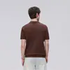 Camiseta tipo polo de punto con textura jacquard de color sólido y manga corta para hombre, estilo callejero europeo y americano de verano, tendencia, con solapa y cremallera