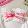 2024 Nuevo Pasador de Amor para el Cabello para Mujer Lindo Rosa Lateral Pinza para Flequillo Pequeño Adorno para la Cabeza Pasador Dopamina