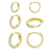 Set de Aretes Circulares Sencillos de Moda con Circonita, Más Vendidos Transfronterizos de Amazon Europeo y Americano para Mujer