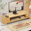 Soporte elevador para computadora de escritorio, base elevadora para monitor, bandeja para teclado, estante de escritorio de madera con cajones, multicapa