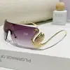 Óculos de Sol Sem Aro Peça Única Estilo Novo 2025, Hastes com Design de Cisne Fashion, Óculos de Sol Femininos, Óculos de Sol Y2K Casuais e Versáteis