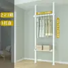 Arara de chão ao teto para escritório e quarto, arara de pendurar roupas para sala de estar e varanda, prateleira de armazenamento com haste de chão ao teto de 38 mm de espessura