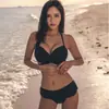 Venta Directa de Fábrica Bikini Pequeño Estilo Fragante Verde Militar Traje de Baño para Mujer Push-up Sexy Pecho Pequeño Con Aros Playa Fuente Termal Traje de Baño