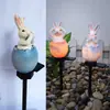 Nova lâmpada de gramado externa solar transfronteiriça, luz de paisagem para pátio de villa de animal de desenho animado montada no solo em resina