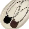 Bolso de media luna de ante Mini Decoración de collar Diseño Colgante Exquisito Usar Apilar Cadena Versátil Estilo Nuevo