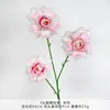 Flores Artificiais Transfronteiriças, Rosas Flip-Flap de 3 Cabeças, Flores Artificiais para Casamento, Decoração de Cenário de Fundo para Hotel, Adereços para Atacado
