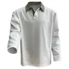 Punto Caliente de Venta Otoño/Invierno 2026 Ropa para Hombre y Mujer Estilo Americano High Street Camisa Falsa de Dos Piezas Bloque de Color Cuello Camisero Manga Larga Color Sólido Sudadera con Capucha