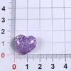 Parches de resina con forma de corazón de lentejuelas brillantes estilo chica dulce para pendientes DIY, accesorios para la cabeza de mujer y adornos para zapatos