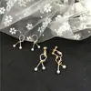 Brincos de pérola artesanais joias de ouvido irregulares clipe de ouvido minimalista artesanal brincos da moda para estudantes femininas simples elegante 925