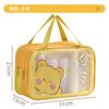 Nova Bolsa de Lavagem Seca e Molhada Separada Camada Dupla À Prova D'água Viagem Bolsa de Armazenamento de Maquiagem Grande Capacidade Visual Desenho Animado Bolsa Cosmética