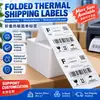 Papel térmico impermeable, resistente al aceite y plegable, 100*150 papel de etiqueta adhesiva en blanco, para imprimir guías electrónicas de entrega urgente y etiquetas de envío ePacket