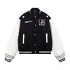Jaqueta de Baseball Grossa Bordada com Letras Americanas High Street, Botão Decorativo, Unissex, Marca Tendência, Solta, Casual