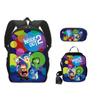 Transfronterizo inside out 2 equipo de servicio secreto mental 2 mochila escolar para estudiantes de poliéster de gran capacidad mochila bandolera estuche