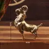Latón Vintage Antiguo Orgullo Antílope Metal Artesanías Creativas Adornos Hogar Oficina Escritorio Adornos Mascota de Té