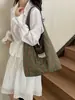 Bolsa de Tela a Cuadros para Mujer 2026 Nuevo Estilo Coreano Estilo Perezoso Gran Capacidad Estudiante Clase Viaje Cotidiano Hombro Axila Bolsa