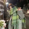 Bufanda Gruesa Cálida para Mujer en Invierno, Bufanda de Mohair Verde de Gama Alta Imitación Cachemir, Alargada Suave y Cera Pareja