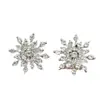 E751 Joyería de oído de moda Yiwu, pendientes de botón con diamantes brillantes de imitación, copo de nieve