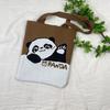 Bolsa de Tricô Ins Desenho Panda Feminina Moda para Carregar na Mão Grande Capacidade Bolsa de Ombro Bolsa Transversal Bolsa