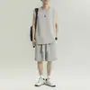 Conjunto de Camisetas sin Mangas para Hombre, Chaleco de Baloncesto de Seda de Hielo Delgado de Secado Rápido para Verano, Conjunto Casual Deportivo de Dos Piezas