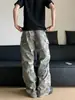 Calça Cargo Camuflada Estilo Americano para Homens, Calça Hip-Hop de Corte Reto, Vibe High Street, Calça Flare Solta Versátil para Homens, Tendência