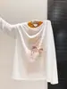 Camiseta de Manga Longa Estilo Coreano Colete Feminino Conjunto de Duas Peças Solto e Leve Estampa em Aquarela Proteção Solar Cobertura Top Emagrecedor A12417