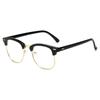 Óculos Quadrados de Meia Armação 3016 com Luz Anti-Azul sem Grau para Homens e Mulheres, Óculos de Proteção, Podem ser Equipados com Lentes de Grau, Estilo Artístico