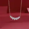 Colar de comprimento fixo em prata S925 com moissanita, item popular de live-stream de verão, colar de corrente para clavícula, produto de nicho de luxo leve