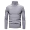 Comercio exterior transfronterizo suéter de cuello alto liso para hombre europeo y americano, jersey de punto base ajustado estilo coreano, top para hombre talla grande