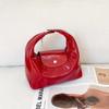 Bolsa para Lonchera de Piel de Vaca de Capa Superior, Bolsa Pequeña para Llevar en la Mano, Diseño de Nicho de Alto Nivel para Mujer, Bolsa Nube, Bolsa Cruzada Versátil, Bolsa Dumpling
