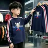 Camiseta de manga larga de algodón puro con tres rayas para niño, modelo nuevo 2026, para primavera y otoño, top base elegante de corte holgado para niños, estilo ins
