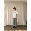 Ouswe Modernos Jeans Azules Lavados y Desgastados Estilo Retro Americano para Hombre Pantalones de Mezclilla Pierna Ancha Primavera Rk251