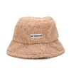 Sombrero de Invierno para Mujer de Terciopelo Teddy Sombrero de Pescador Estilo Coreano Rojo de Internet Bordado con Letras Sombrero de Cubeta Estilo Japonés Sombrero de Estilo Fresco Moderno