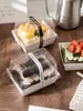 Caja Transparente con Acolchado de Algodón Elevado para Rollo de Pastel de Moda, Rollo de Toalla Suiza Japonesa, Caja de Empaque para Postre Mousse