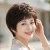 Peluca corta WB para mujer, postizo completo, hecho con cabello humano real, diseñado para madres, natural y voluminoso, estilo rizado de alta gama