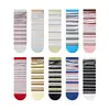 Calcetines Personalizados para Mujer para Primavera y Verano, Calcetines Finos de Media Pantorrilla, Calcetines Holgados Rayados de Dopamina 10A Antibacterianos y Desodorantes, Calcetines Sin Costuras