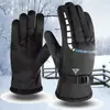 Guantes para Hombre de Invierno para Ciclismo Vehículo Eléctrico A prueba de Viento A prueba de Frío Forrados de Felpa Engrosados Cálidos Ajustables para Esquí Guantes para Exteriores